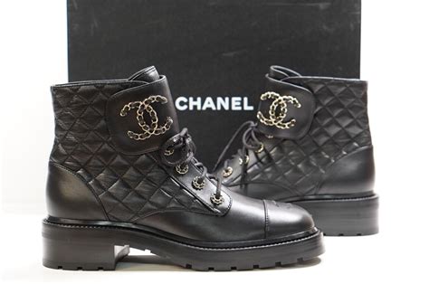 chanel black quilted booties|chanel combat boots 2021.